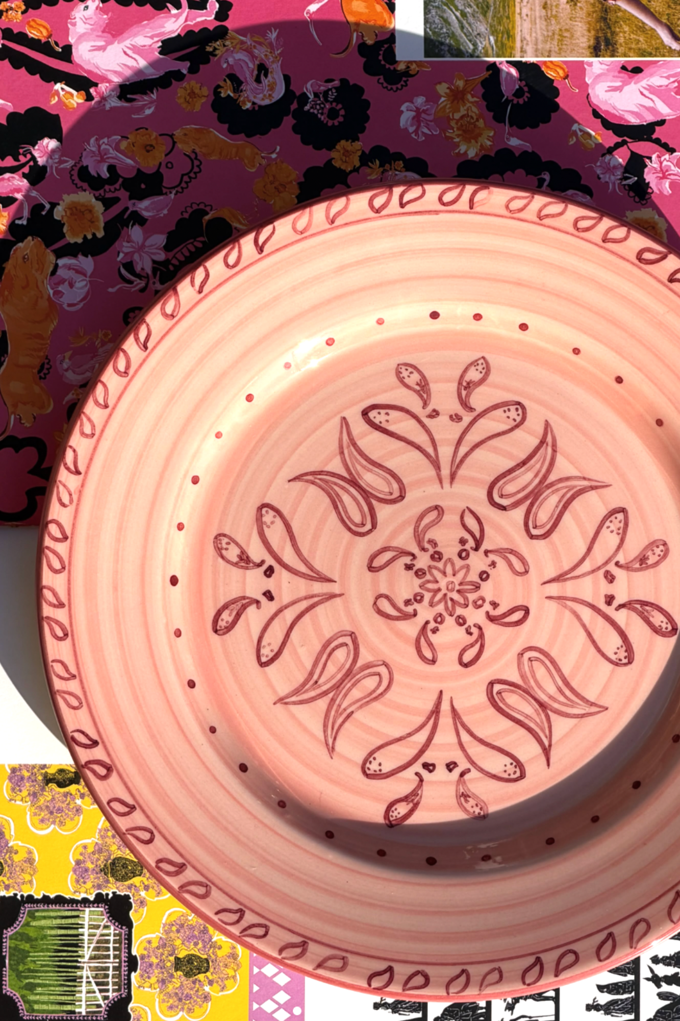Gone Riding Dessert Plates Pink | Set of 2