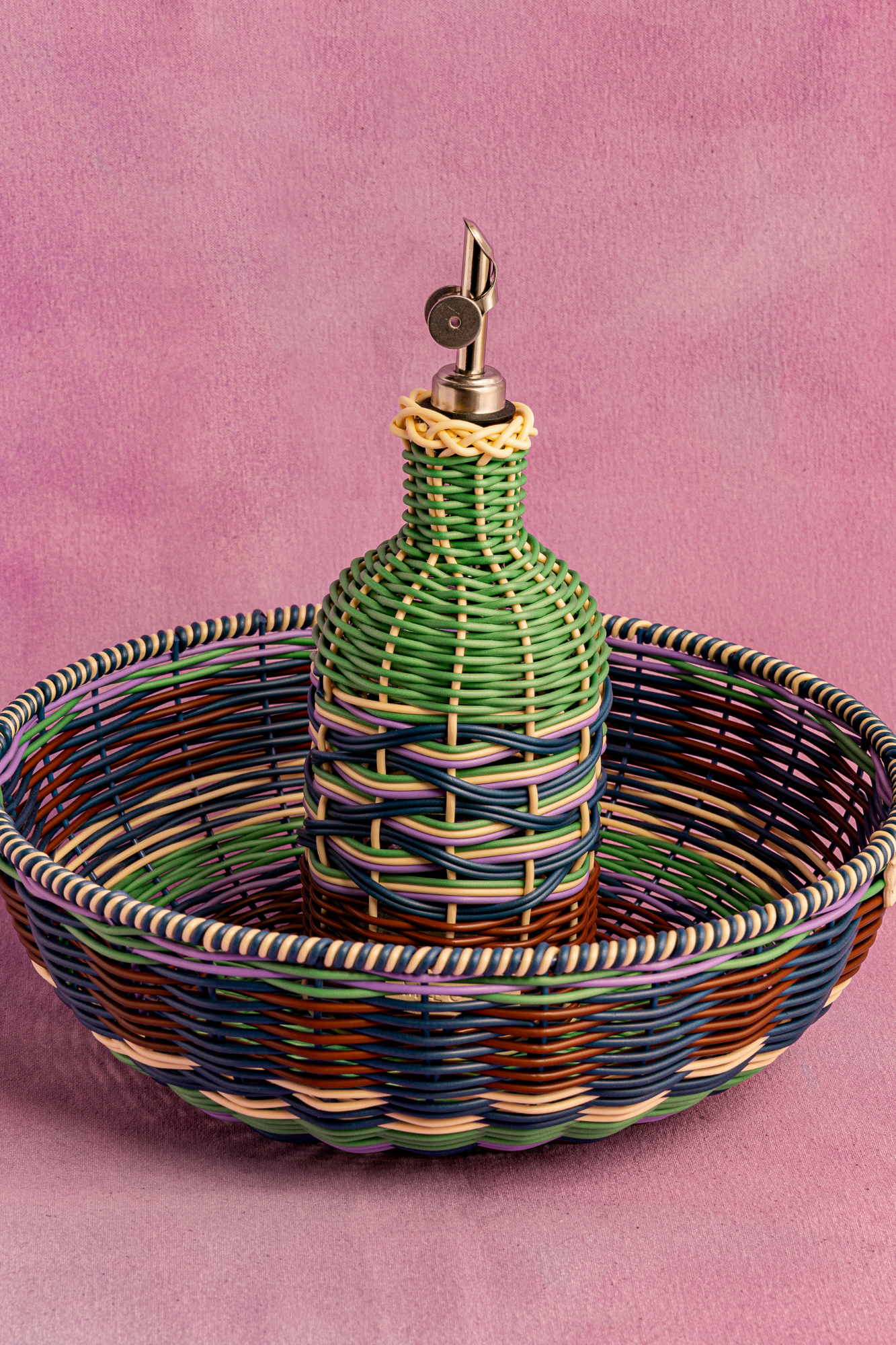 Woven Bowl | Brown & Green