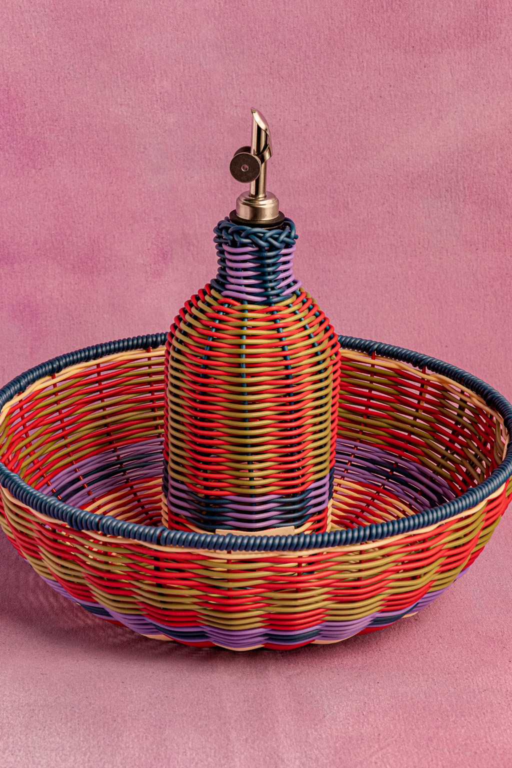 Woven Bowl | Green & Red