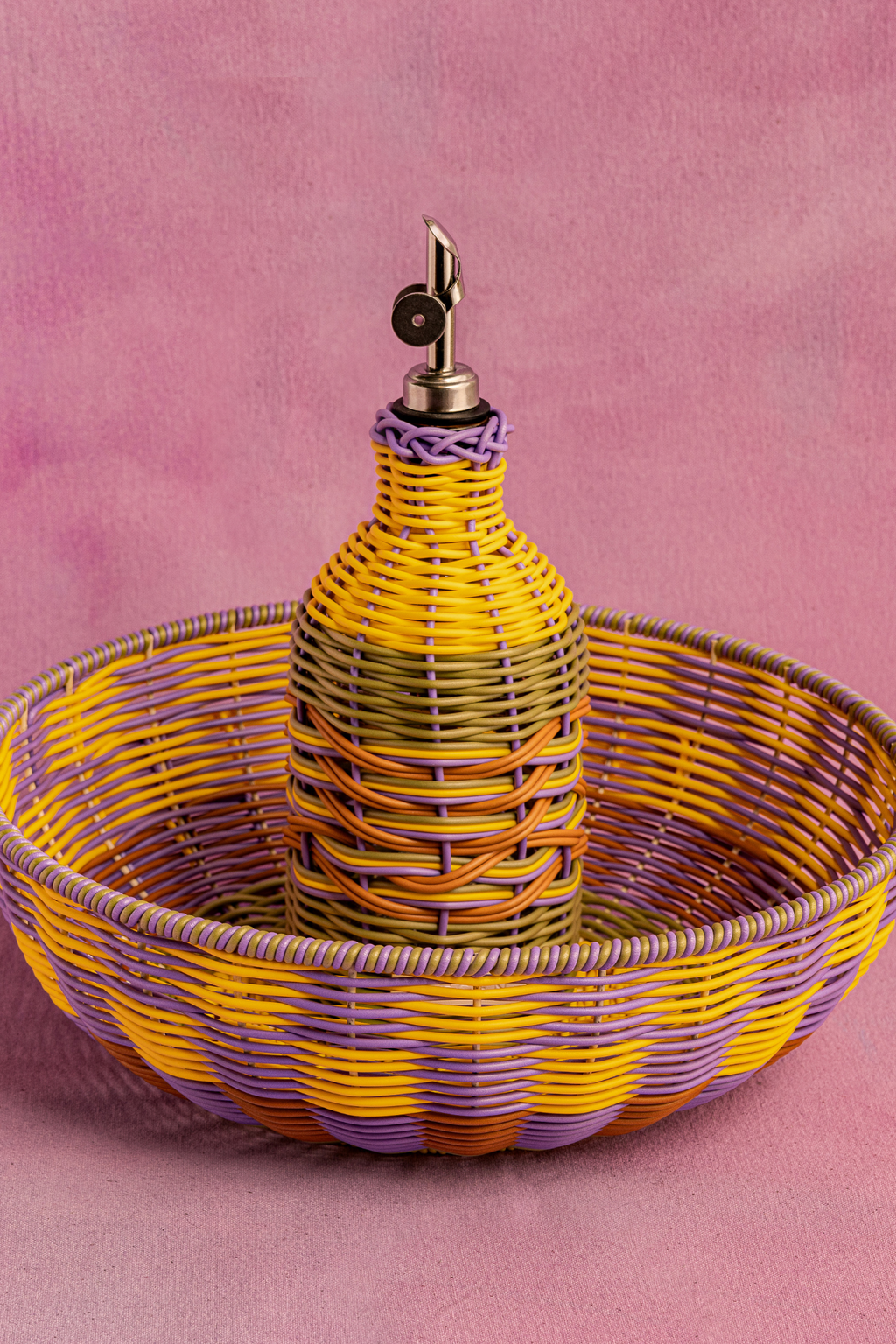 Woven Bowl | Yellow & Lilac