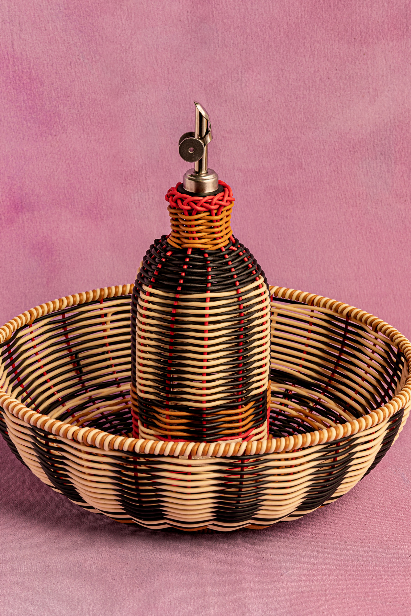 Woven Bowl | Black & Cream