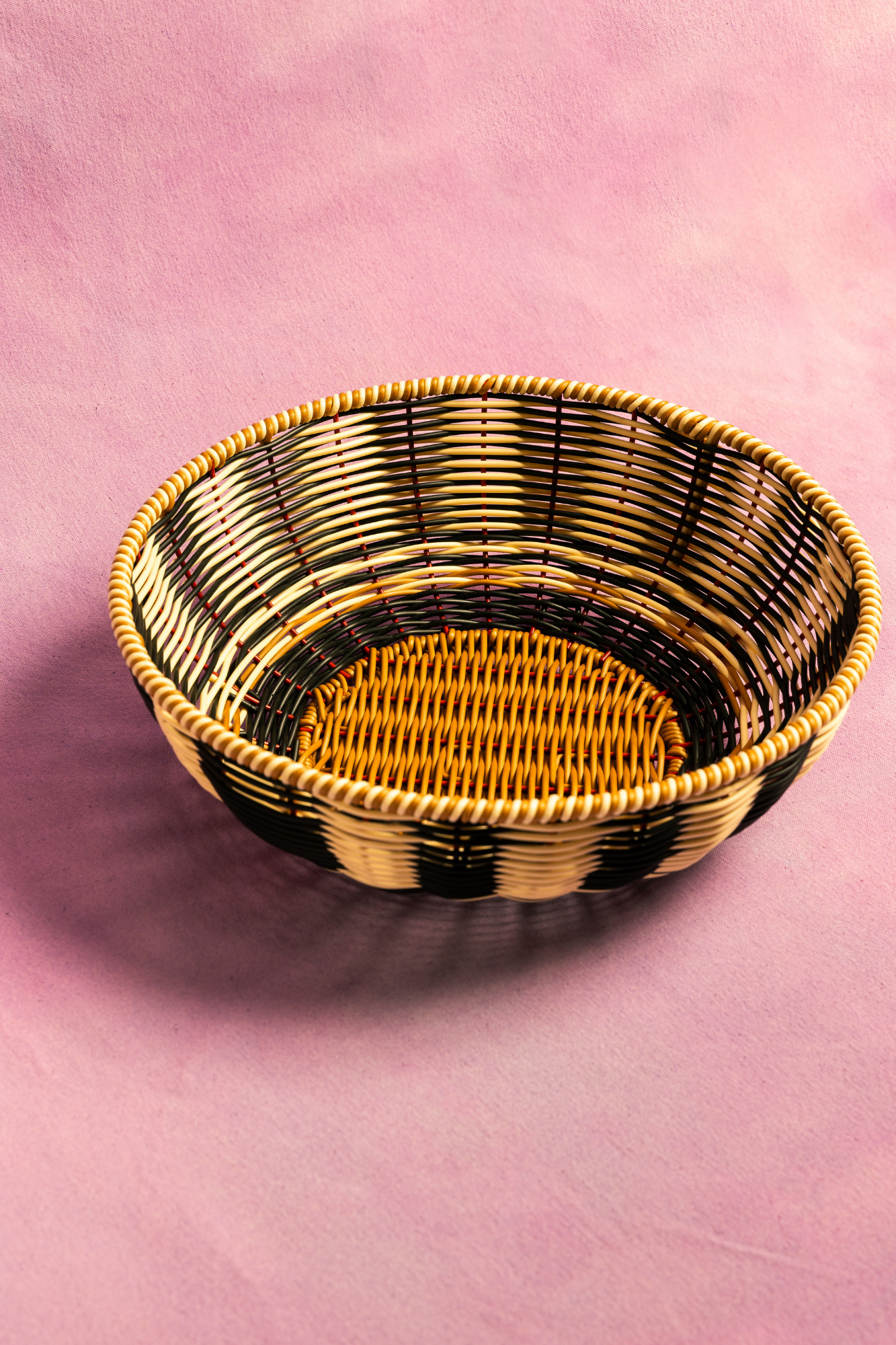 Woven Bowl | Black & Cream