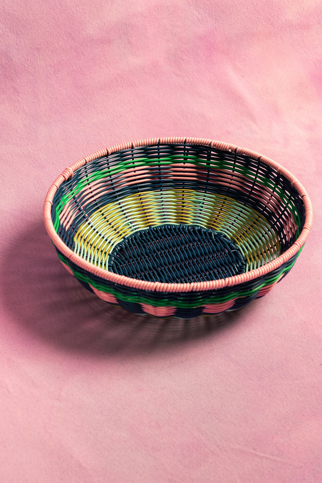Woven Bowl | Pink & Navy