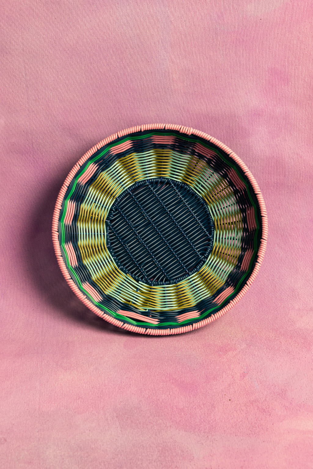 Woven Bowl | Pink & Navy
