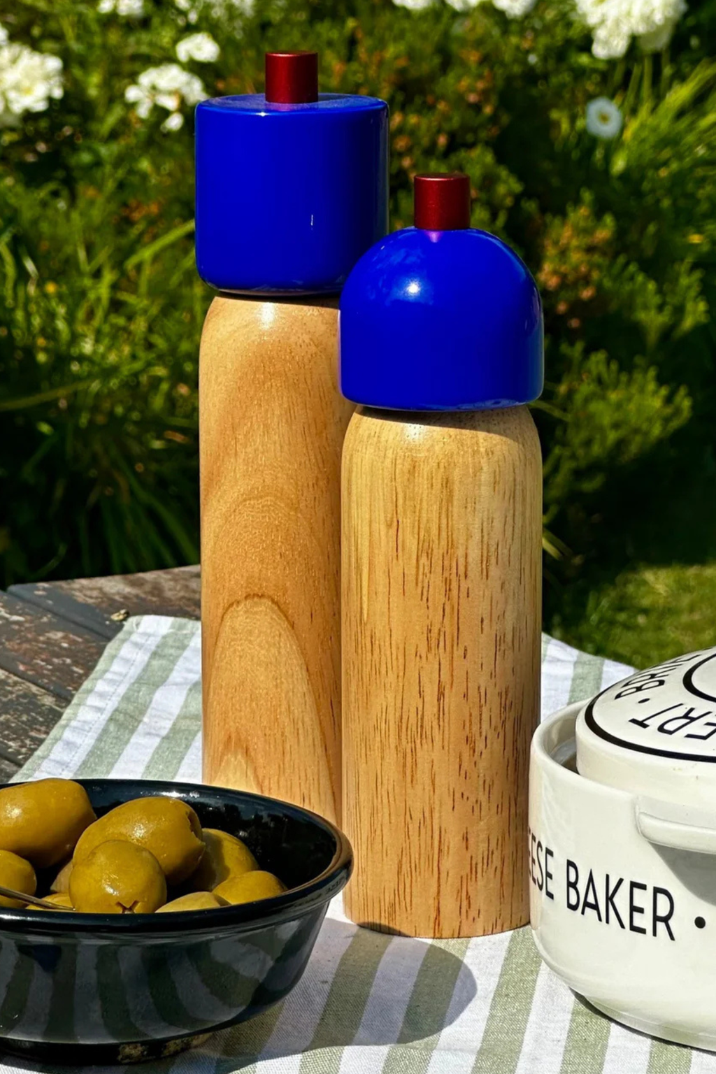 Large Salt & Pepper Grinder | Navy & Red