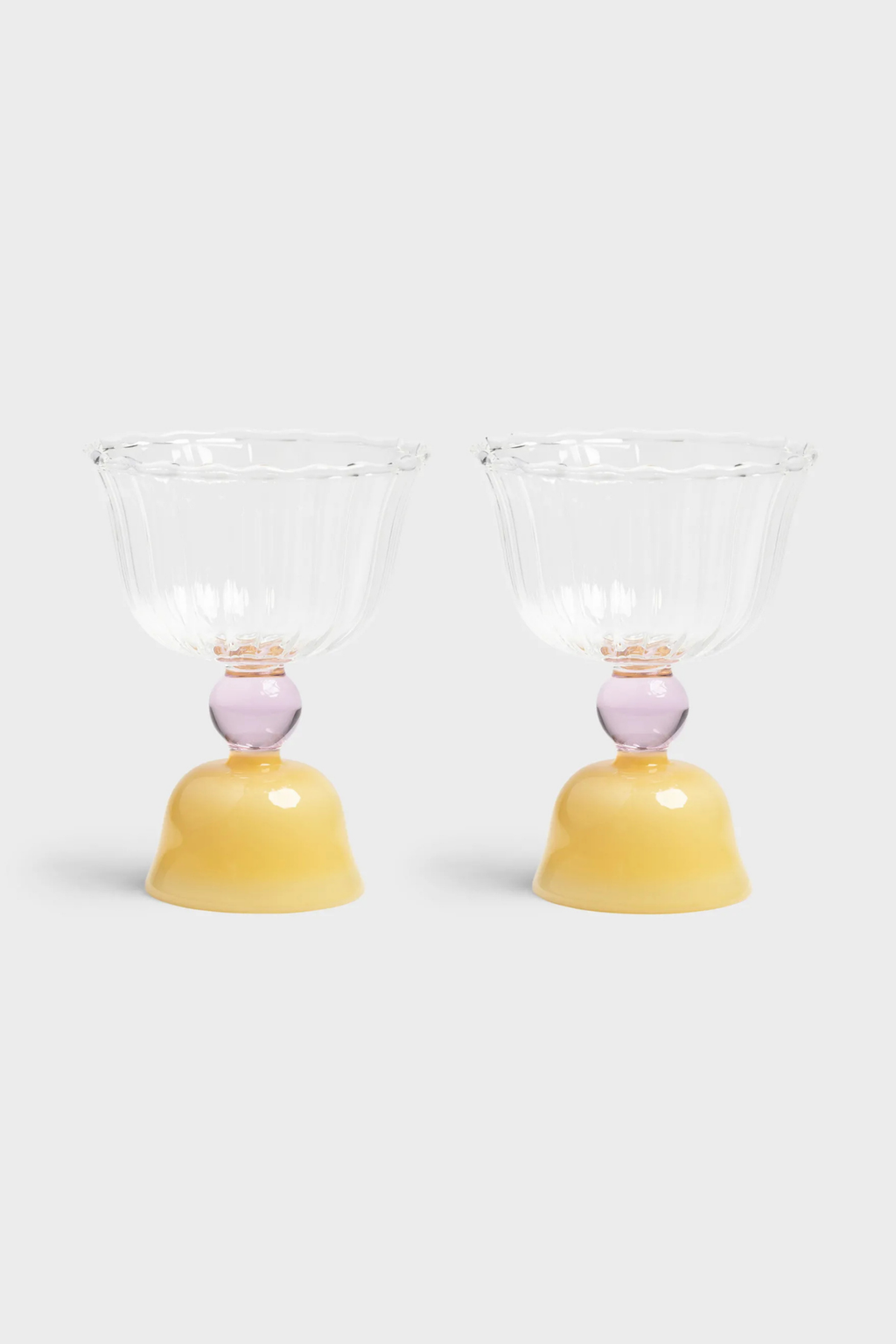 Glass Tulip Caramel | Set of 2