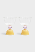 Glass Tulip Caramel | Set of 2