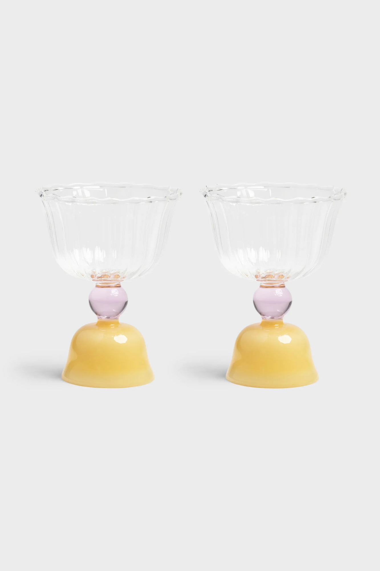 Glass Tulip Caramel | Set of 2