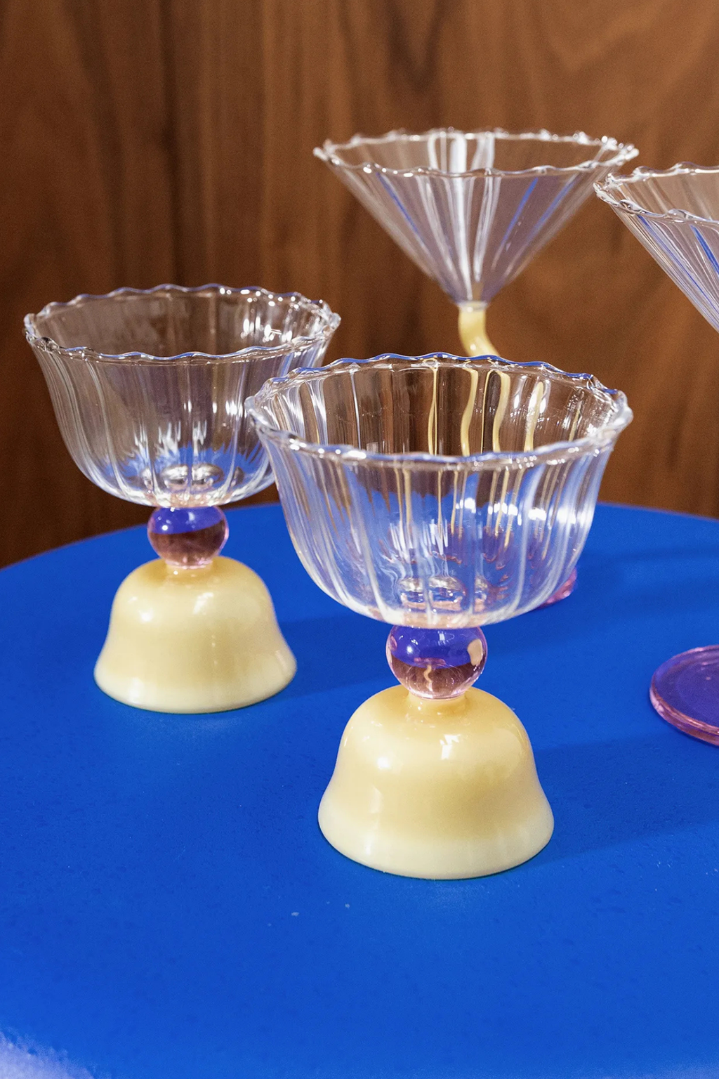 Glass Tulip Caramel | Set of 2