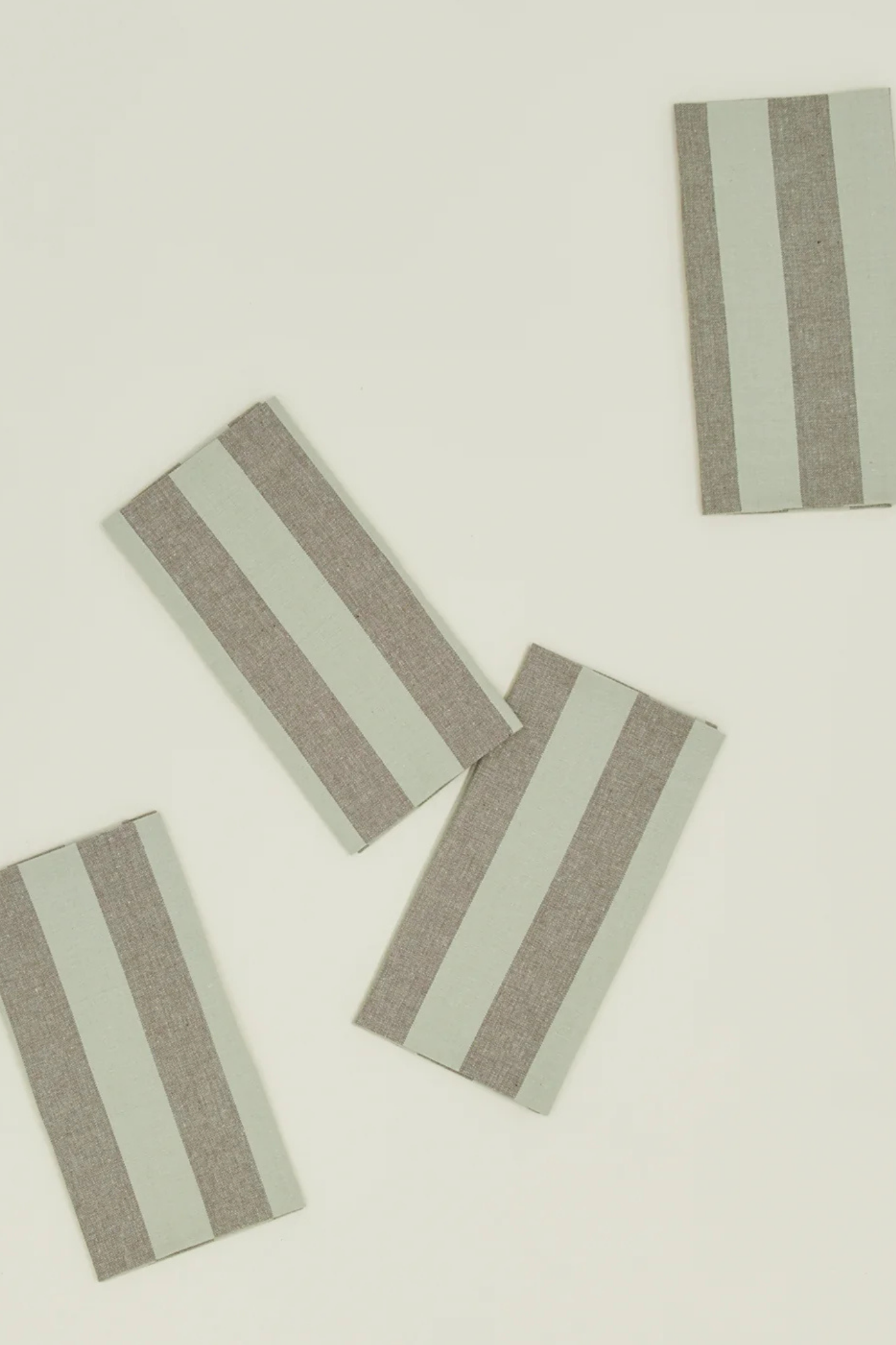 Essential Striped Dinner Napkin Olive/Sage | Set of 4