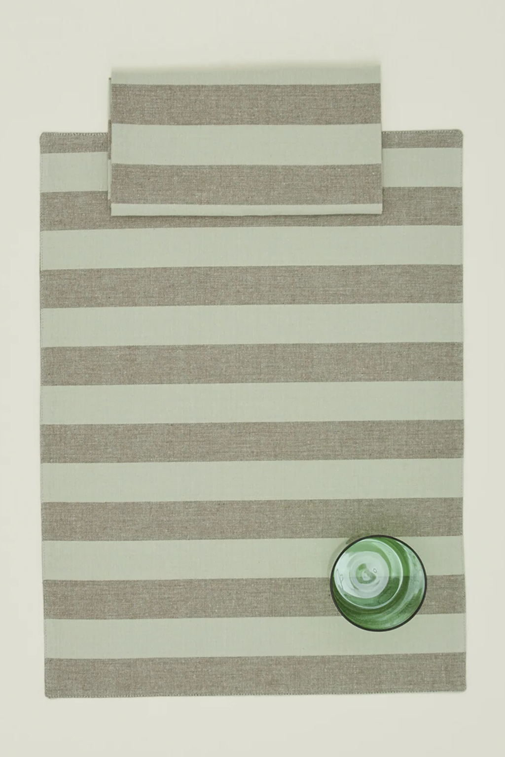 Essential Striped Dinner Placemat Olive/Sage | Set of 4