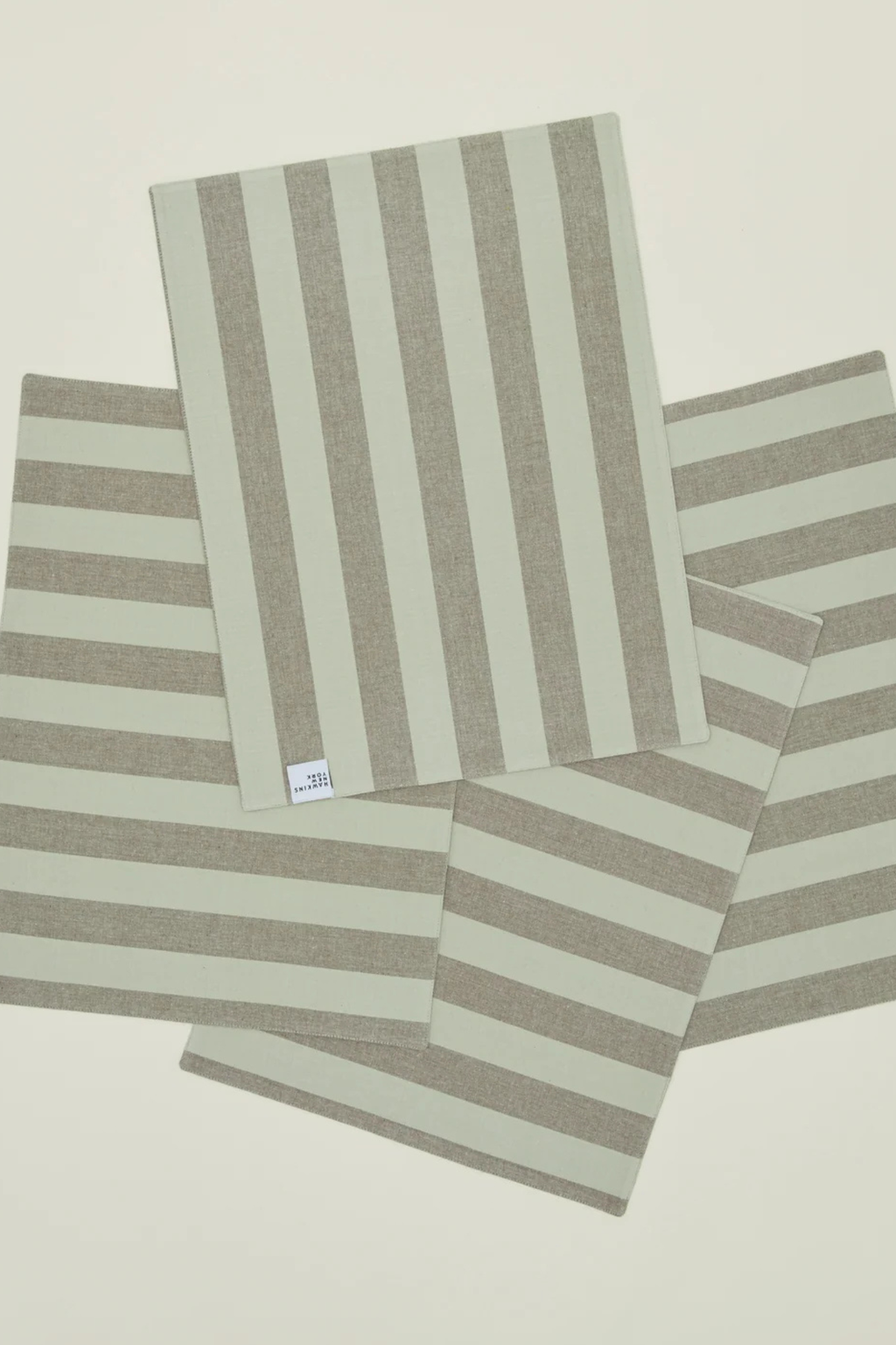 Essential Striped Dinner Placemat Olive/Sage | Set of 4
