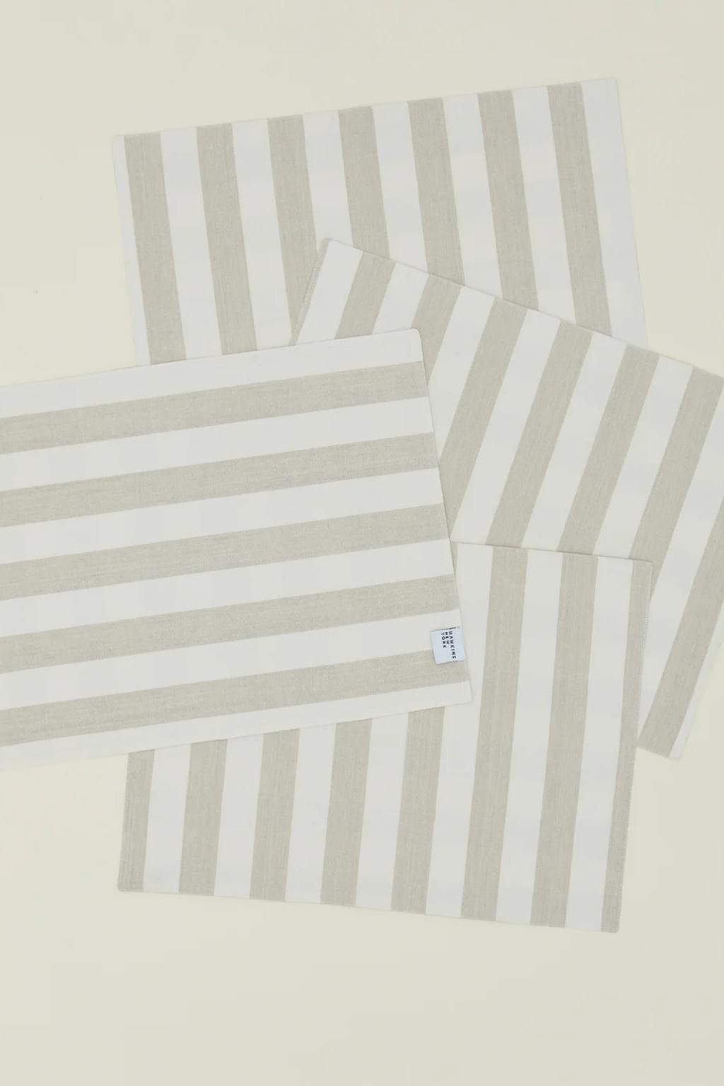 Essential Striped Dinner Placemat Ivory/Flax | Set of 4