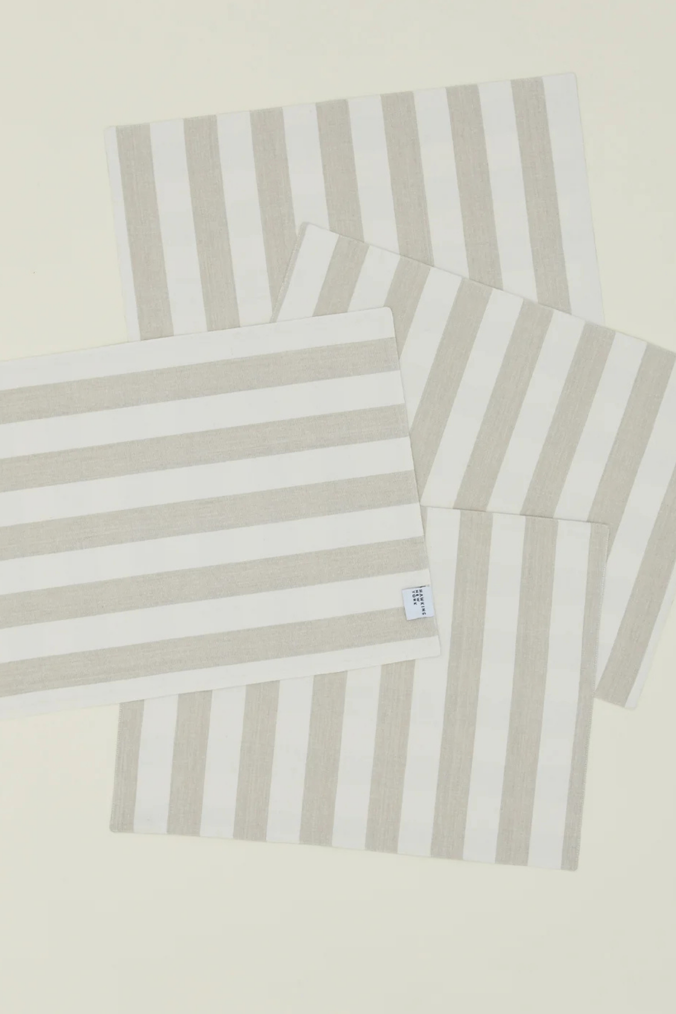 Essential Striped Dinner Placemat Ivory/Flax | Set of 4