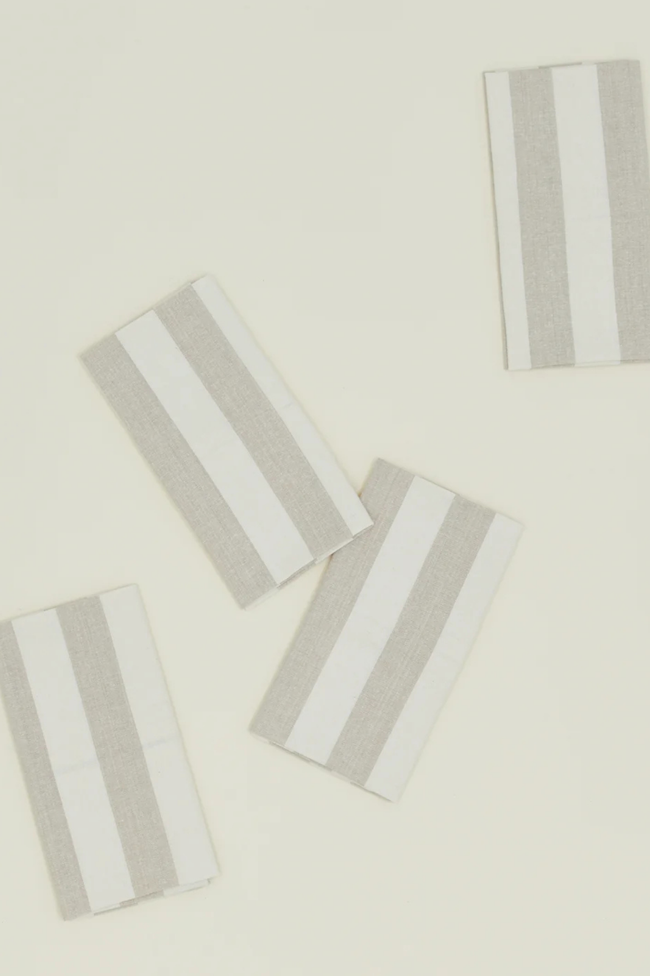 Essential Striped Dinner Napkin Ivory/Flax | Set of 4