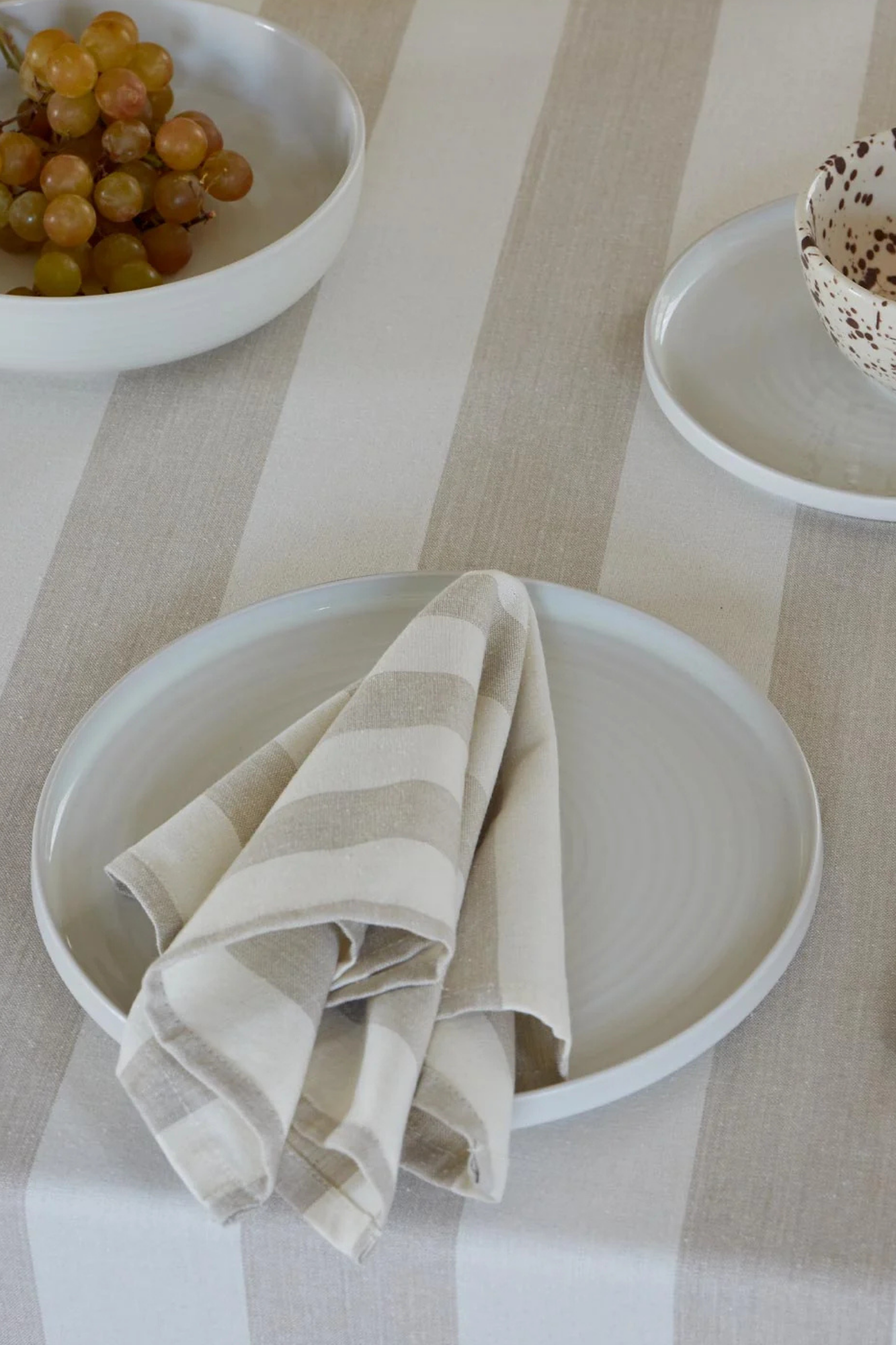 Essential Striped Dinner Napkin Ivory/Flax | Set of 4