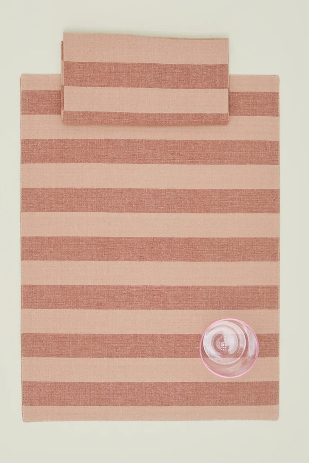 Essential Striped Dinner Placemat Blush/Terracota | Set of 4