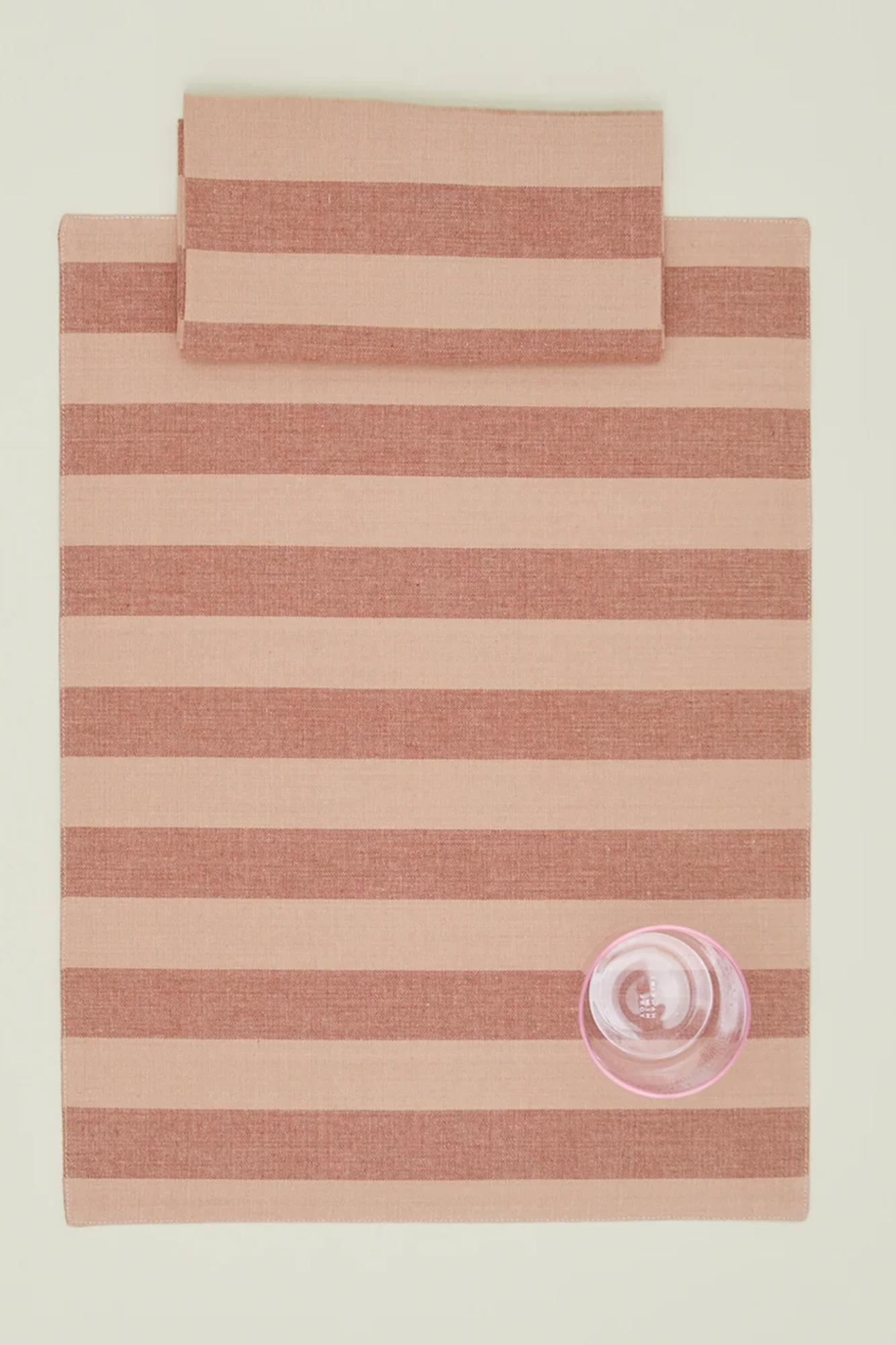 Essential Striped Dinner Placemat Blush/Terracota | Set of 4