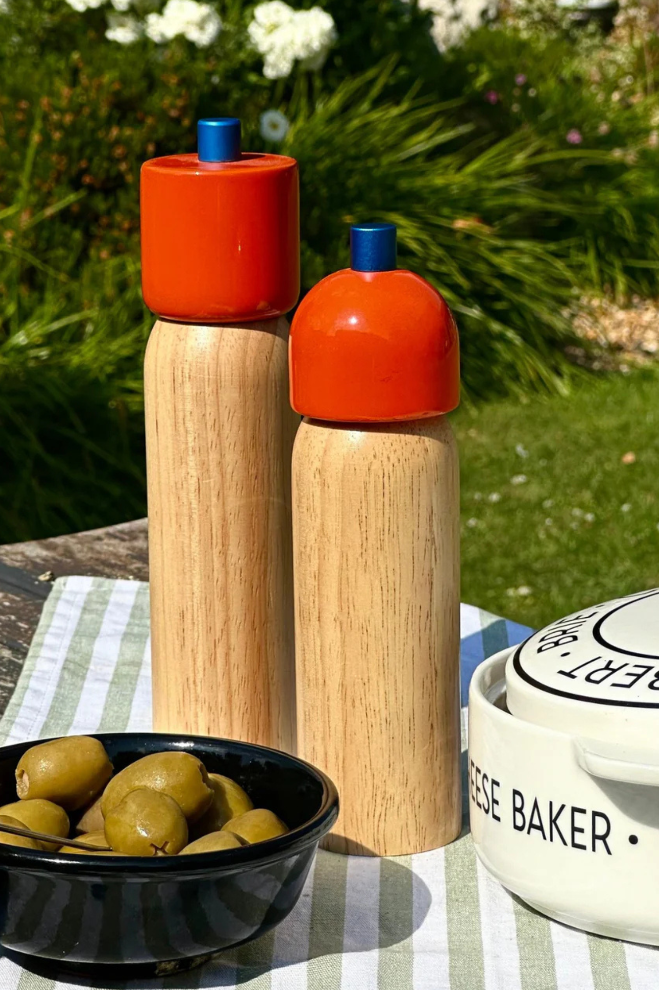 Large Salt & Pepper Grinder | Orange & Blue