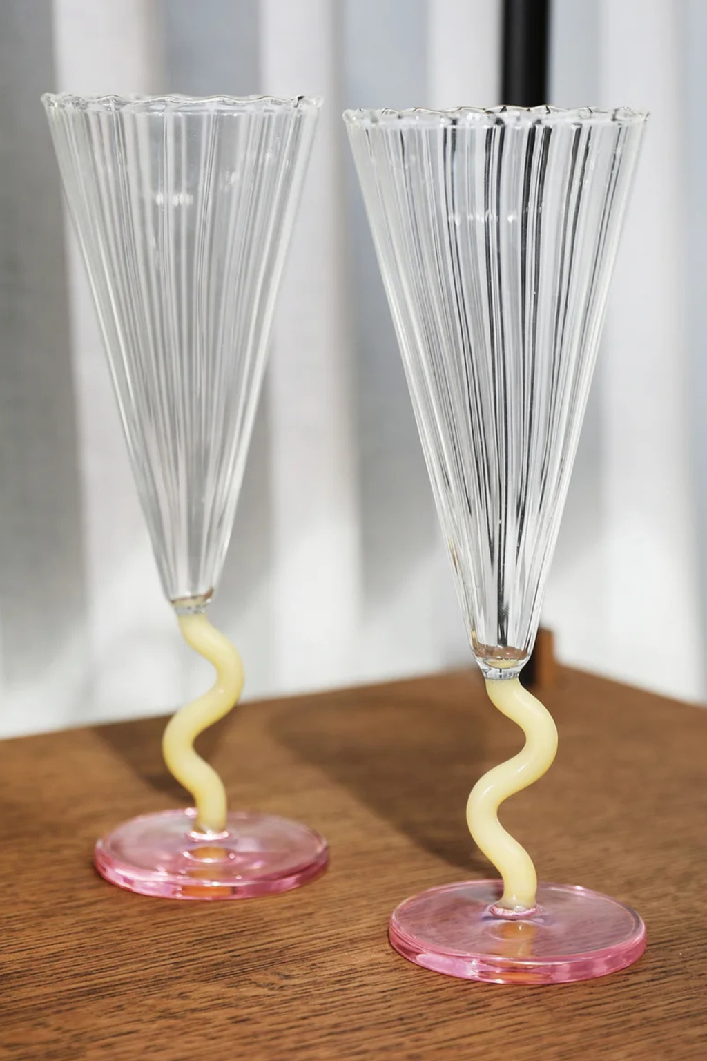 Flute Curve Caramel | Set of 2