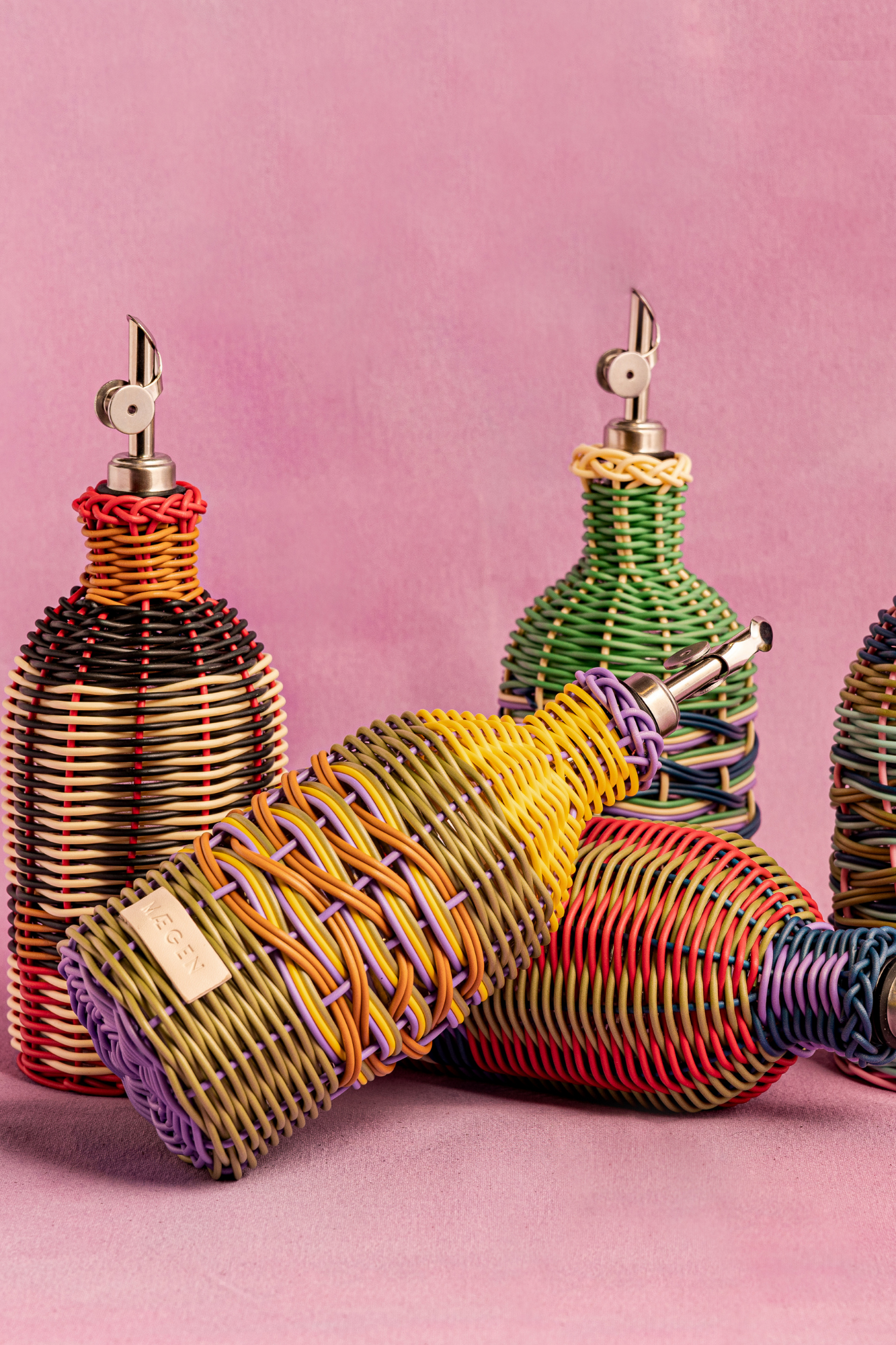 Woven Oil Pourer | Yellow & Lilac