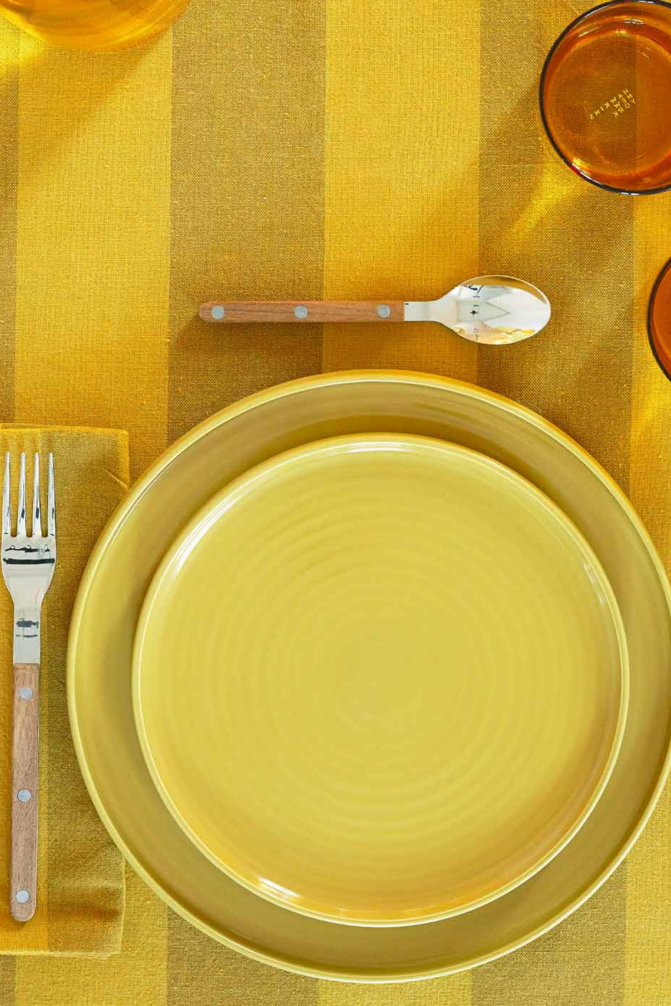 Essential Striped Dinner Napkin Mustard/Bronze | Set of 4