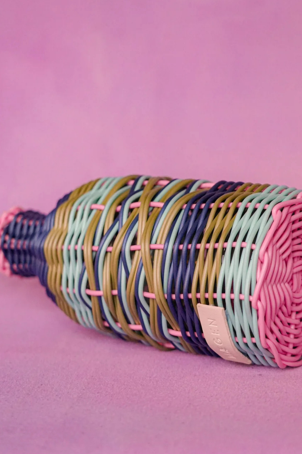 Woven Oil Pourer | Pink & Navy