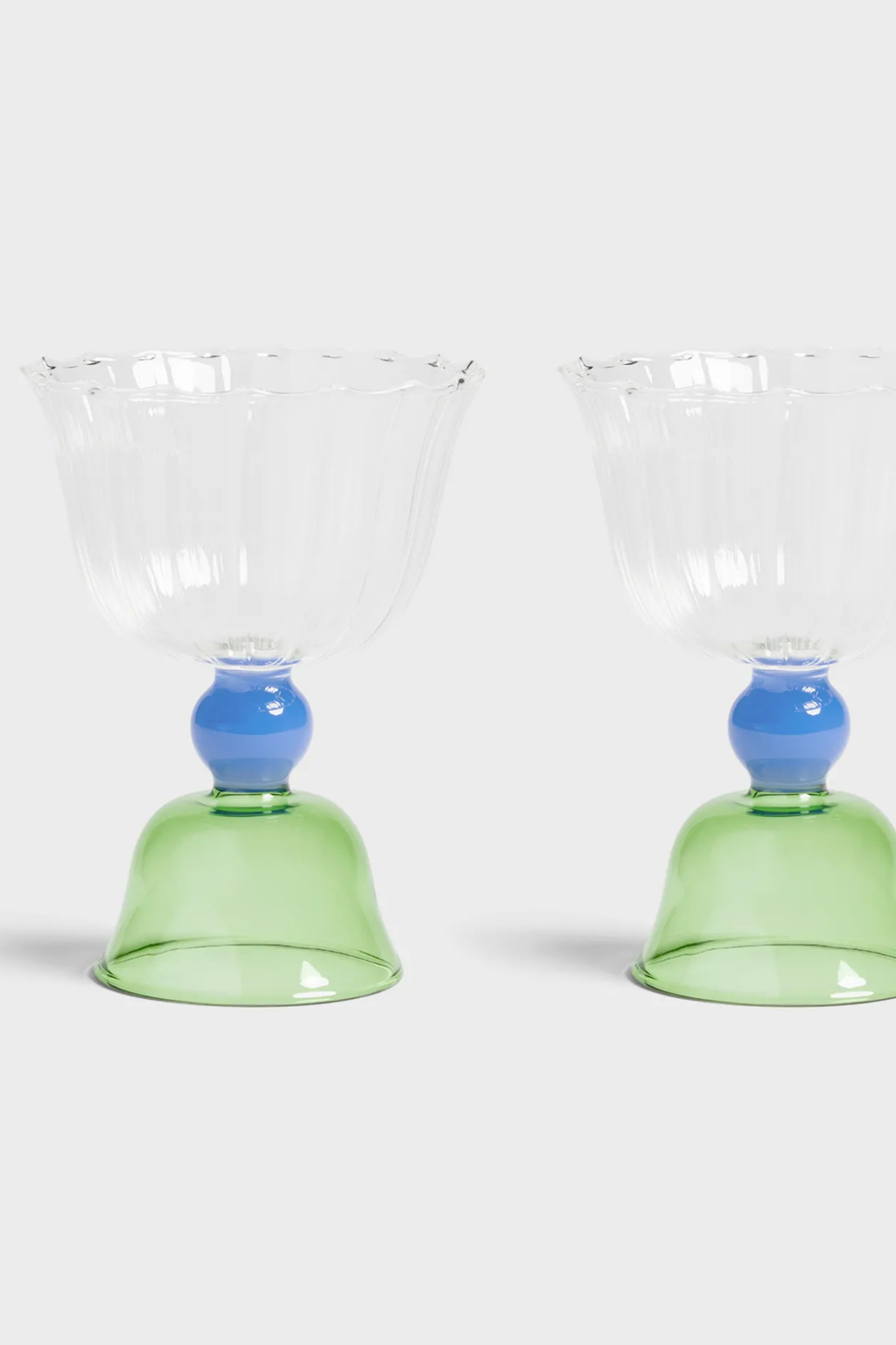 Glass Tulip Green | set of 2