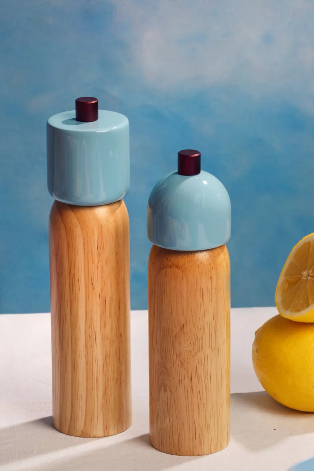 Large Salt & Pepper Grinder | Sky & Burgundy