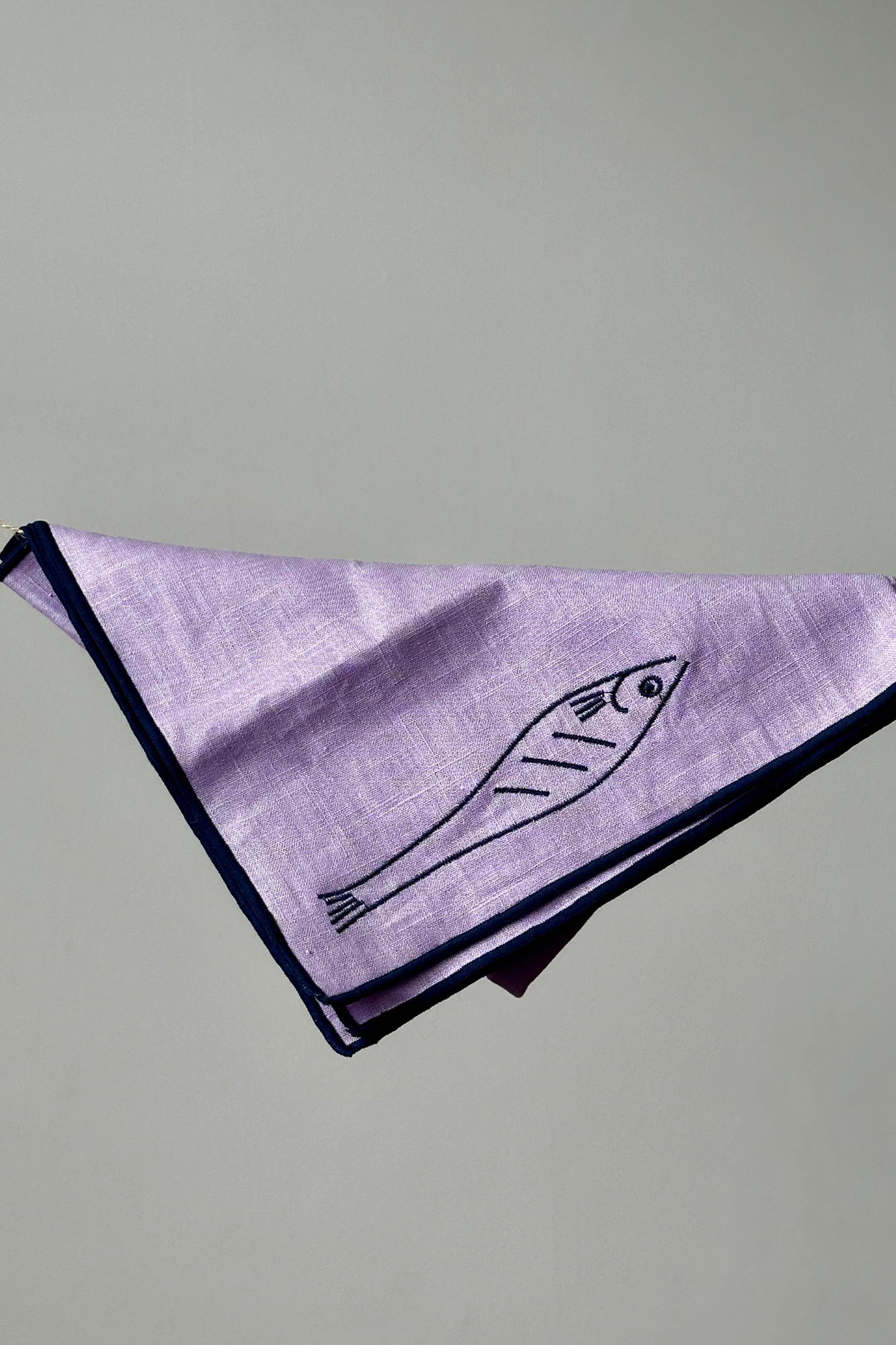 Linen Embroidered Napkins | 'Fish' Set of 2