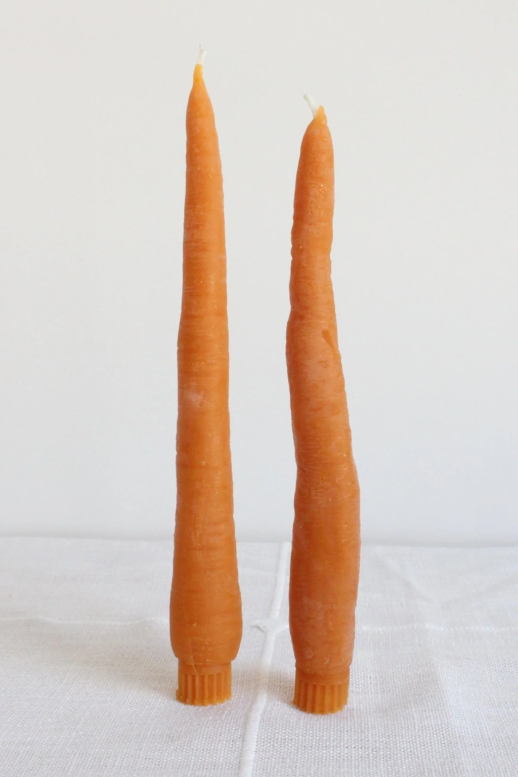 Short Carrot Beeswax Candles Orange | Set of 2