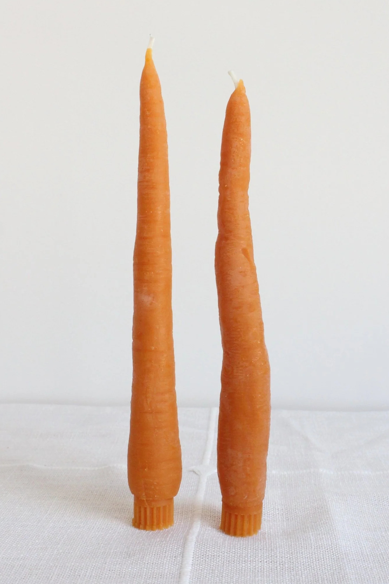 Short Carrot Beeswax Candles Orange | Set of 2