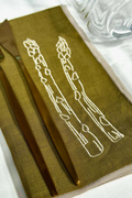 Linen Embroidered Napkins | 'Asparagus' Set of 2