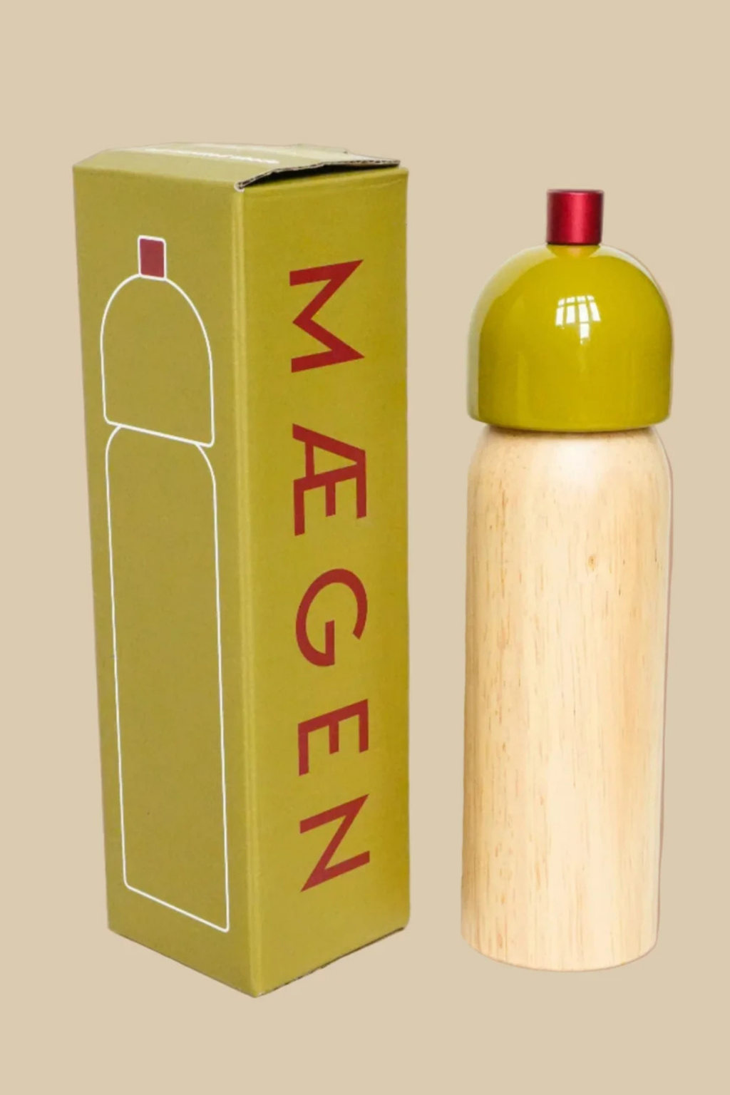 Medium Salt & Pepper Grinder | Olive & Red