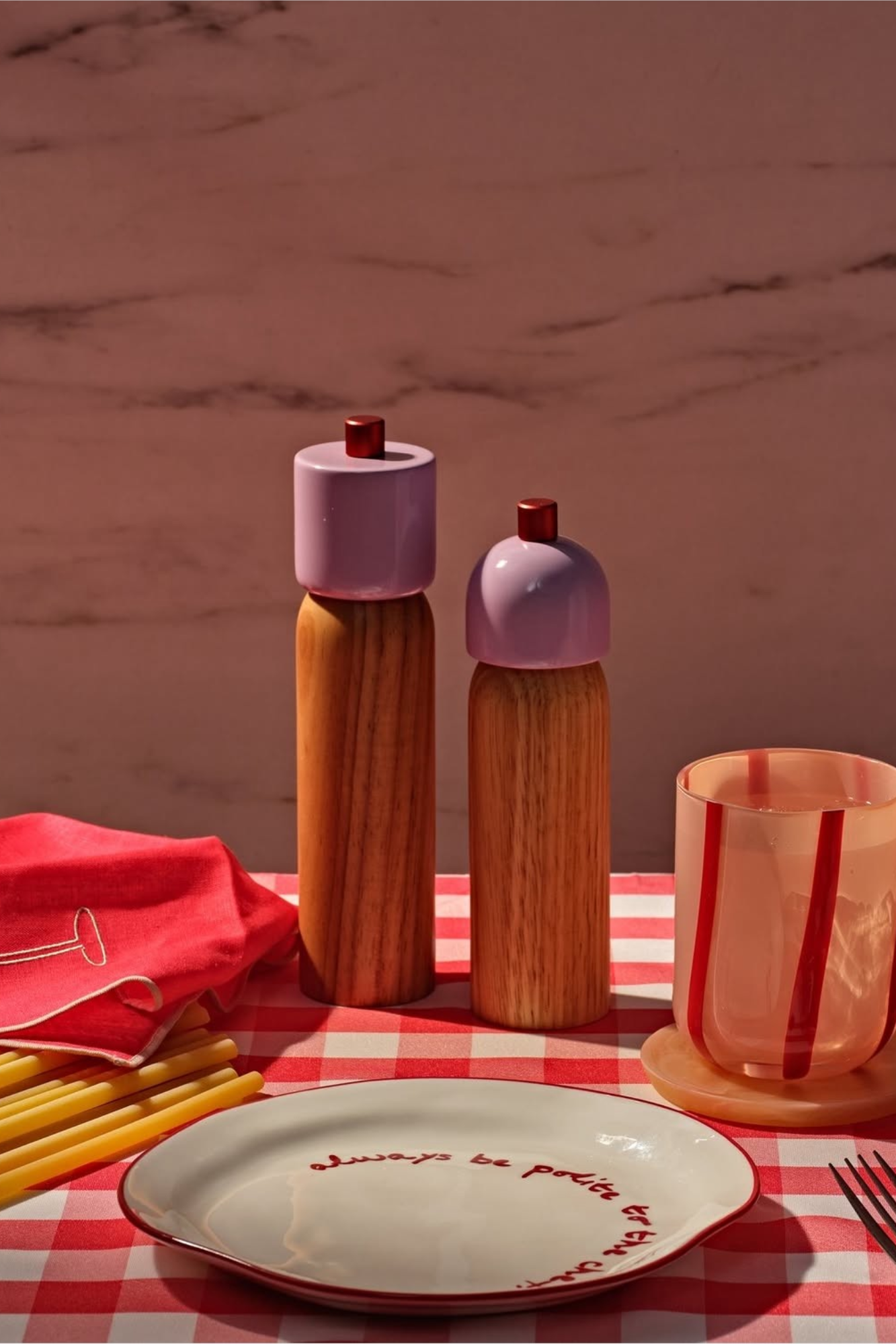 Small Salt & Pepper Grinder | Lilac & Red