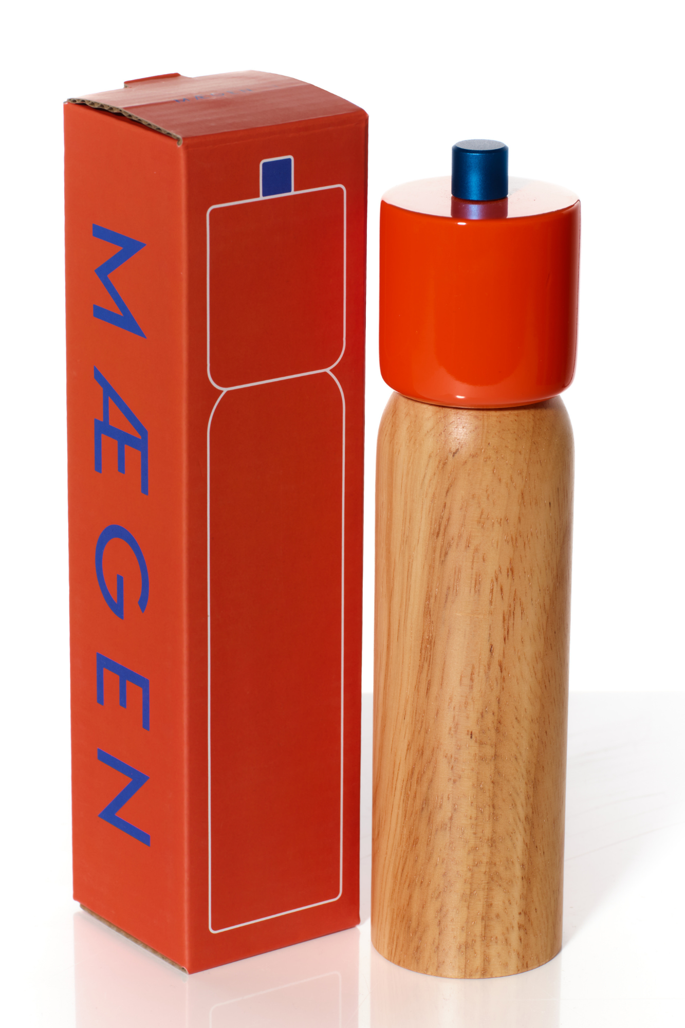 Large Salt & Pepper Grinder | Orange & Blue