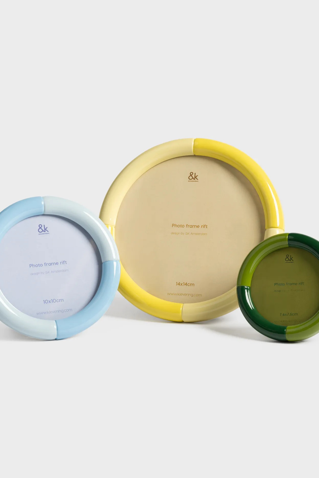 Rift Round Photo Frame | Yellow