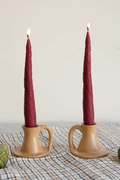 Short Carrot Beeswax Candles Purple | Set of 2