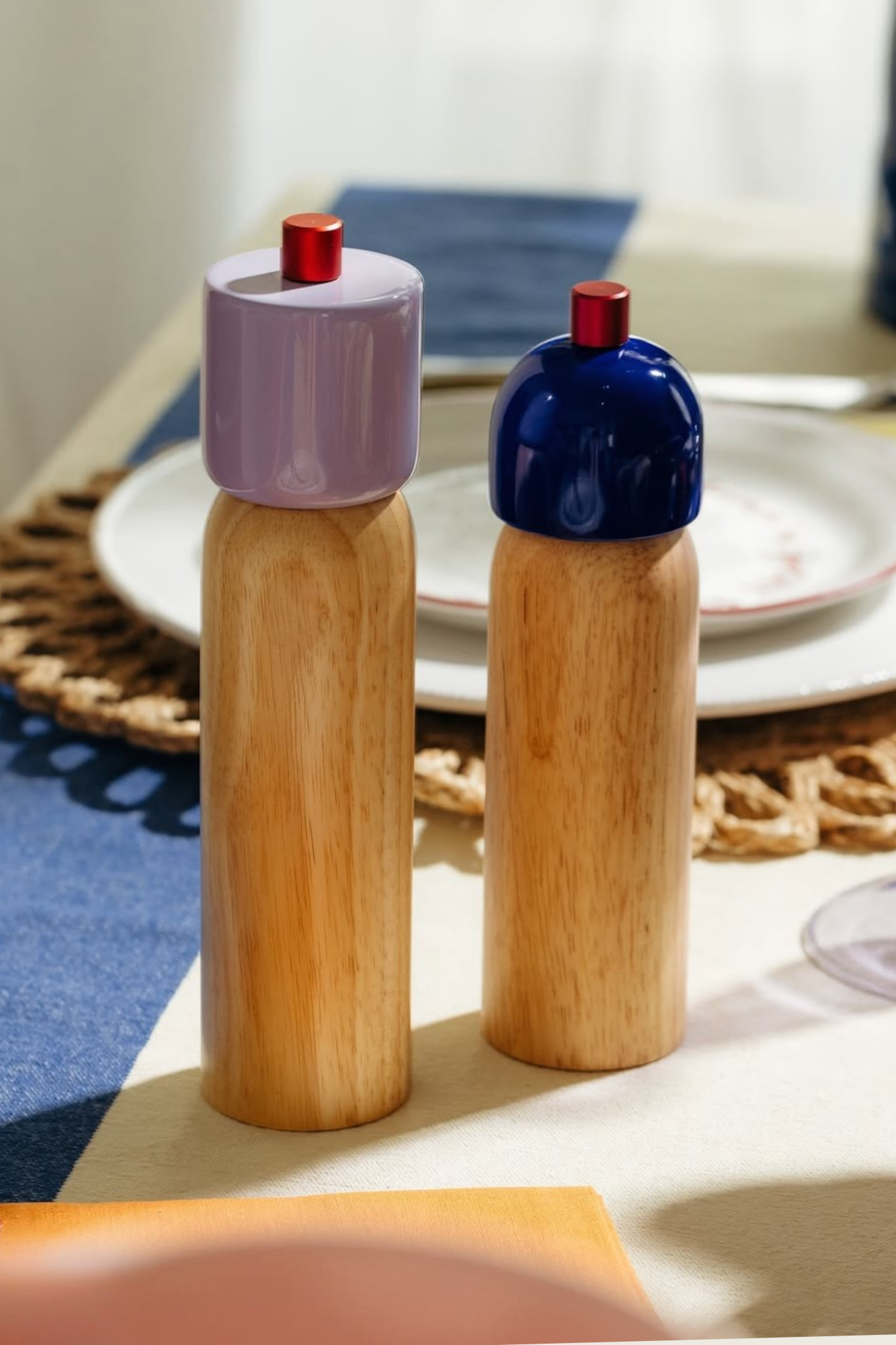 Large Salt & Pepper Grinder | Lilac & Red