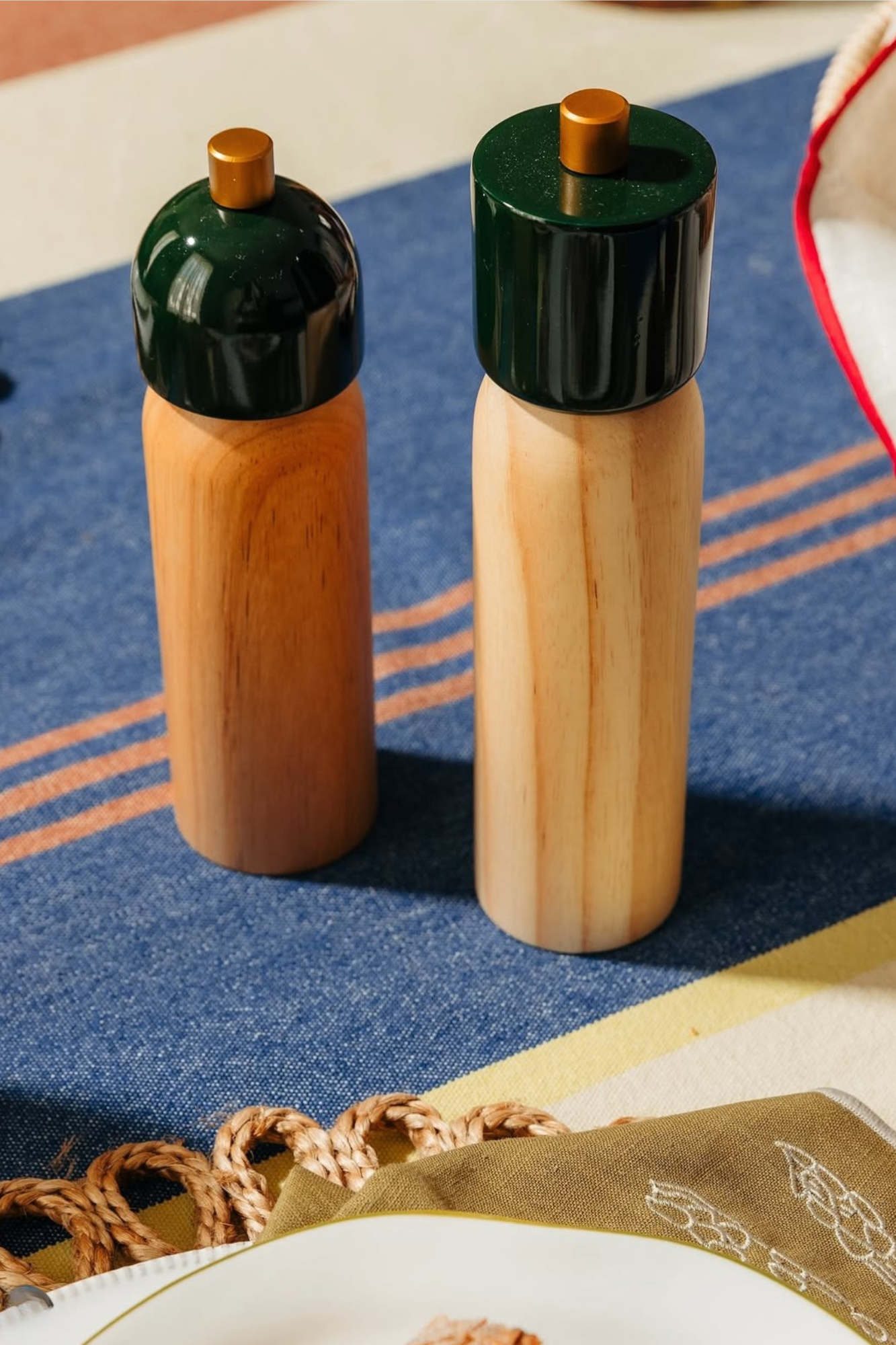 Small Salt & Pepper Grinder | Green & Gold
