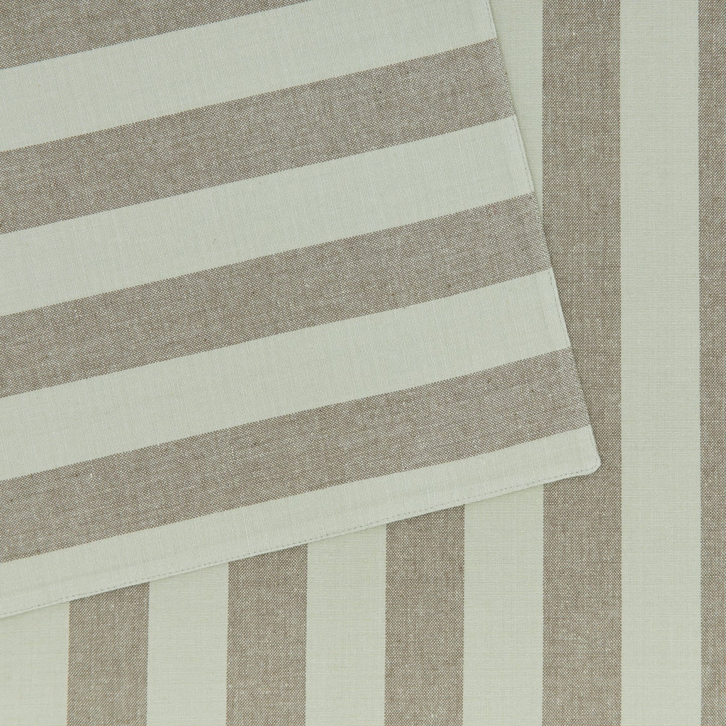 Essential Striped Dinner Placemat Olive/Sage | Set of 4