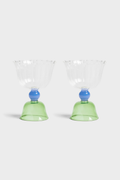 Glass Tulip Green | Set of 2