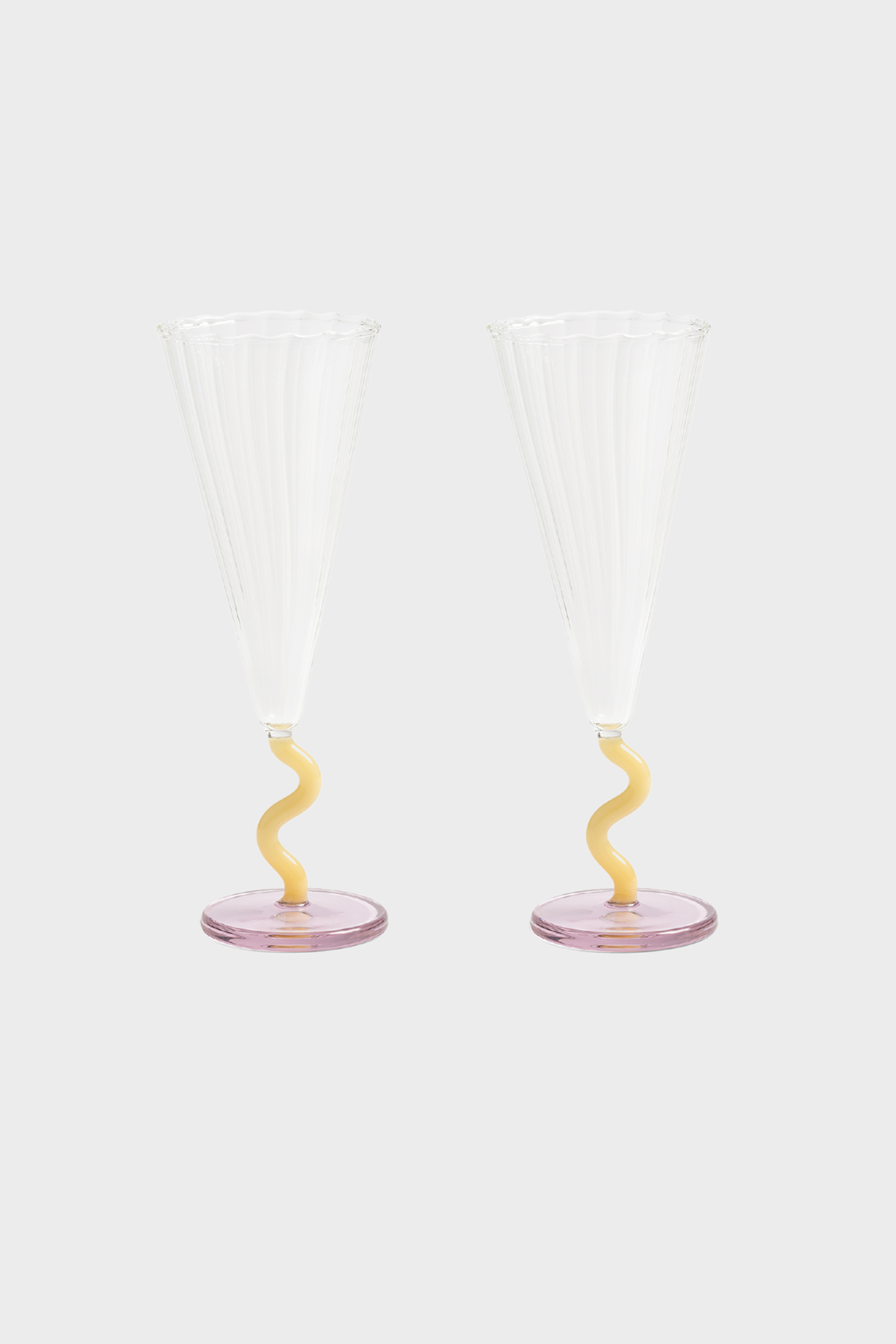 Flute Curve Caramel | Set of 2