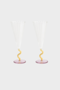 Flute Curve Caramel | Set of 2